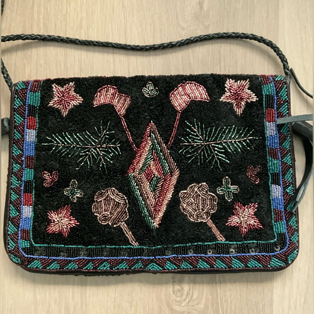 New Anthropologie Bohemian Beaded Shoulder Bag - Picture 3 of 8
